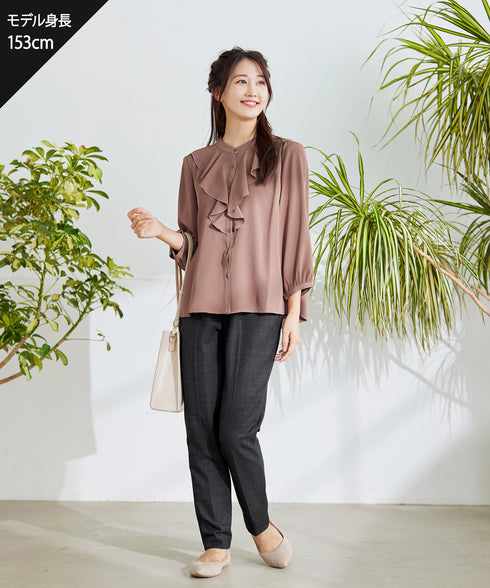 【安田美沙子さん着用】T/R両面起毛ストレッチパンツ