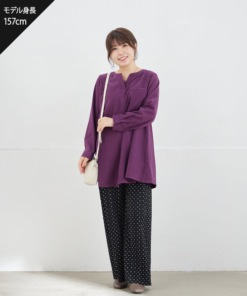 裏起毛ボックスプリーツパンツ