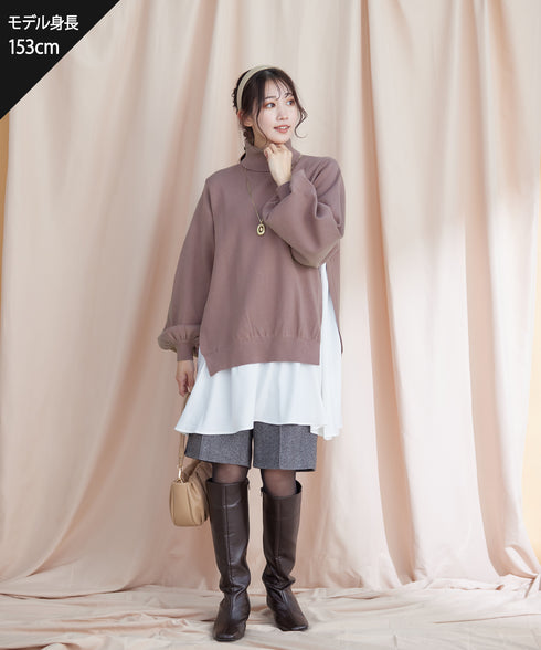 コンビフレアニットトップス