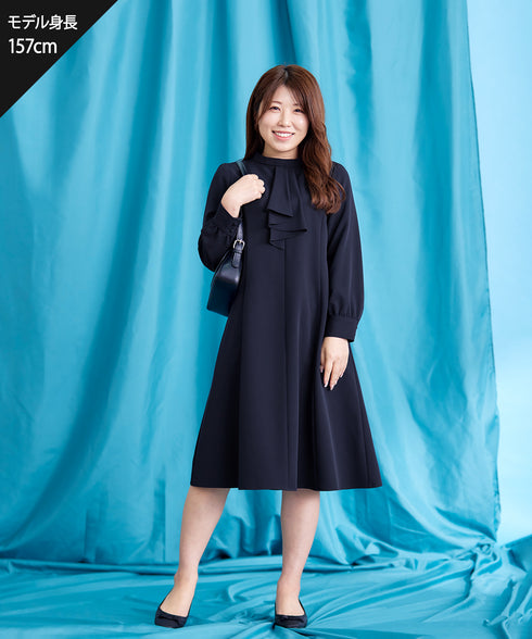 【アウトレット / ダブルクロス】フリルドレープワンピース