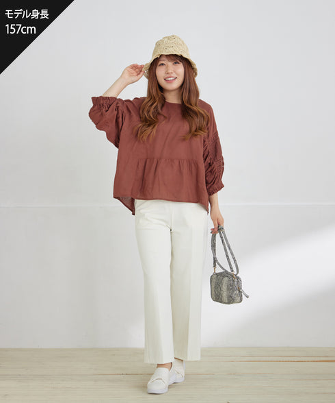 コットンエンブロイダリーブラウス