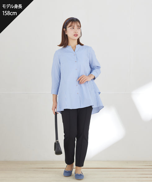 【安田美沙子さん着用 / 日本製】ジョーゼットピンタックテーパードパンツ