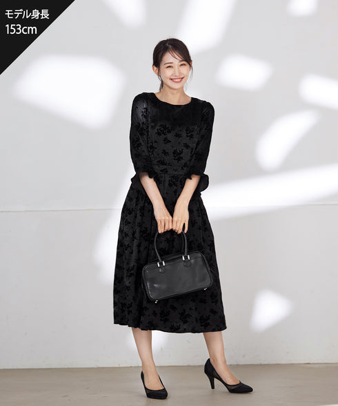 【安田美沙子さん着用 / 新色追加】 フラワーフロッキーワンピース