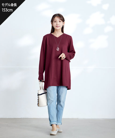 【クリアランスセール】バックフレア裏毛チュニック