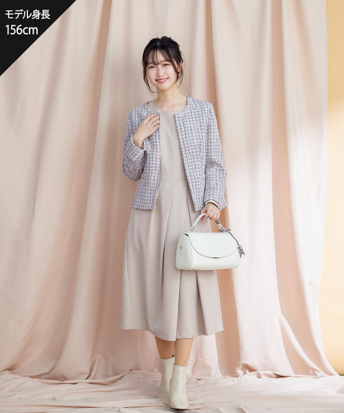 アシンメトリータックフレアワンピース