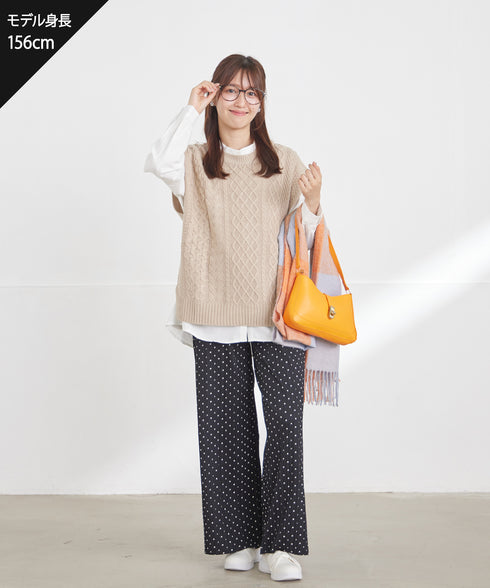 【2点セット】ニットベスト+起毛シャツ