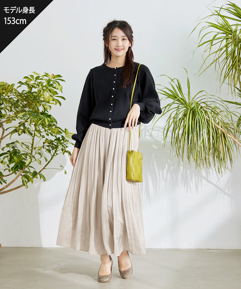 【安田美沙子さん着用】ヴィンテージサテンプリーツスカート