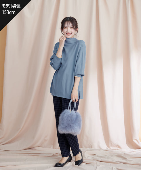 【安田美沙子さん着用】T/R両面起毛ストレッチパンツ