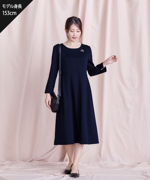 【UVカット・吸水速乾】 “きれい見え” カットソータックフレアワンピース