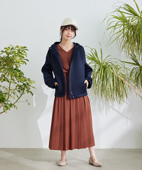 【新色追加】 パフスリーブプリーツワンピース