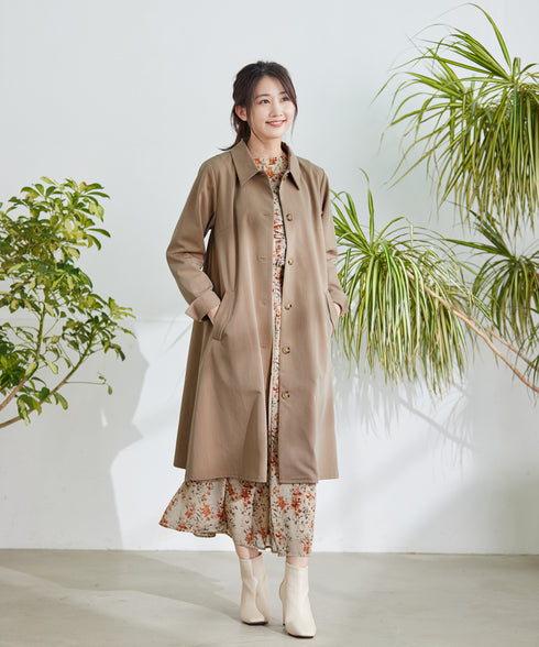 【新色追加】花柄フリルドレープワンピース