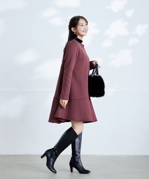 裏起毛フレアワンピチュニック