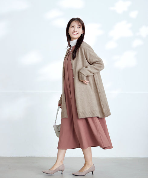 ベルト付きスキッパーシャツワンピース