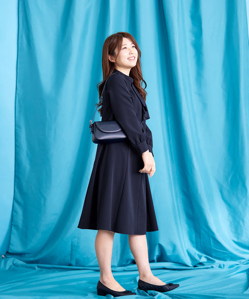 【アウトレット / ダブルクロス】フリルドレープワンピース