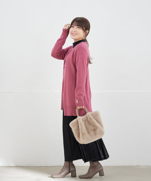 【アウトレット/ 安田美沙子さん着用】ベロアプリーツスカート