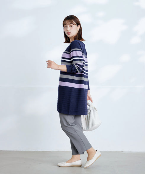 マルチボーダーニットチュニック