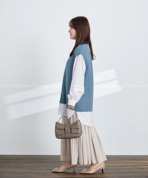 【安田美沙子さん着用】ヴィンテージサテンプリーツスカート