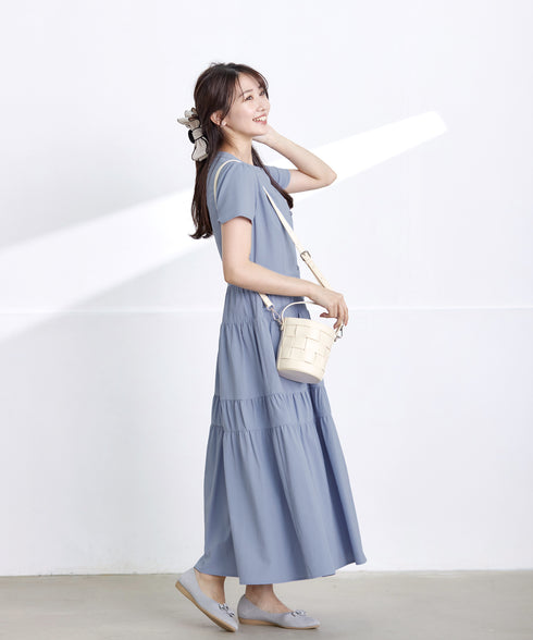 【アウトレット】ティアードシャツワンピース