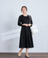 【新色追加】 アシメリボンベルトフレアワンピース