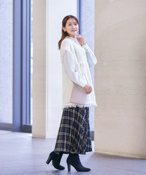 【安田美沙子さん着用】チェックプリーツスカート