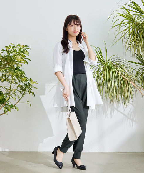 【アウトレット】フレアシャツチュニックブラウス