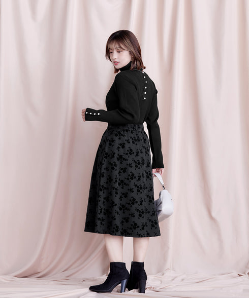 【新色追加】タートルボタンニットトップス