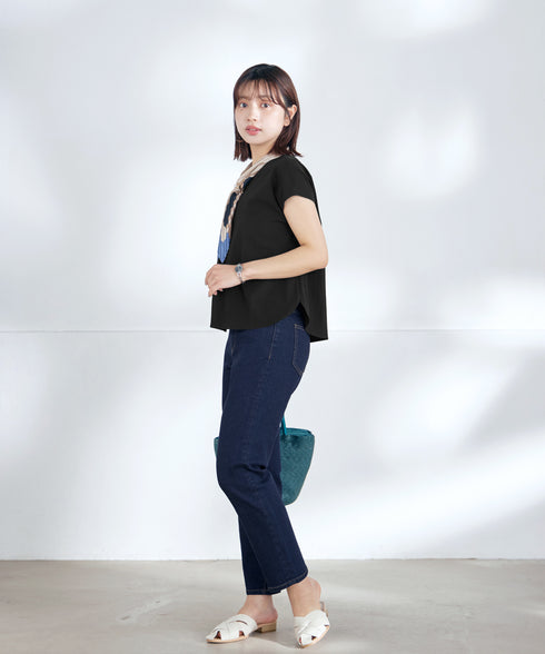 【トップス&スカートセット】ストレッチタフタセットアップ