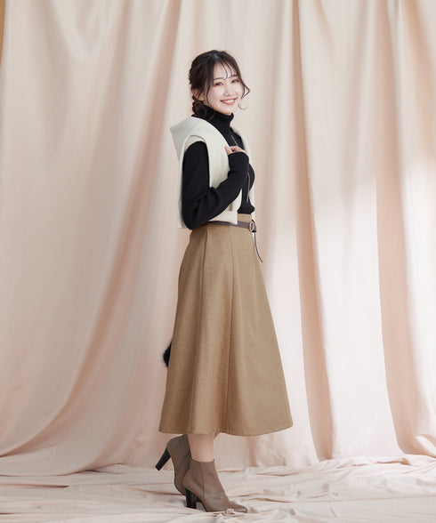 タートルリブニットトップス