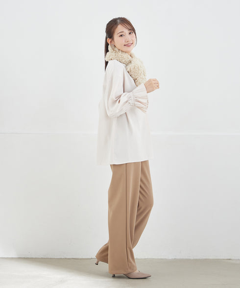 プリーツスリーブブラウス