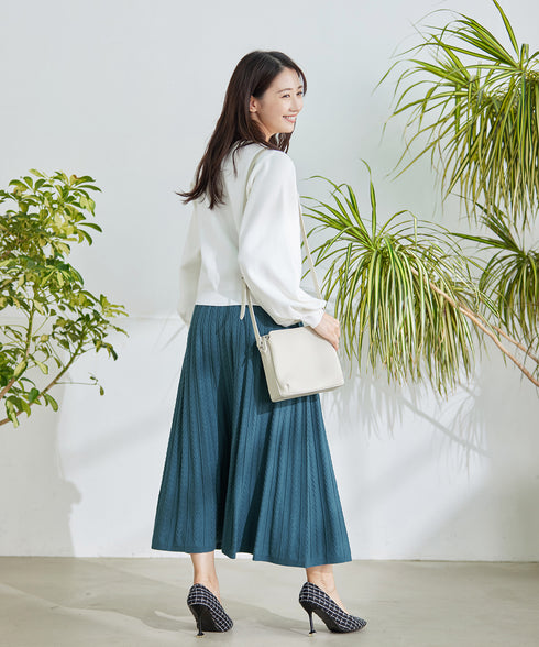 アラン柄ニットフレアスカート