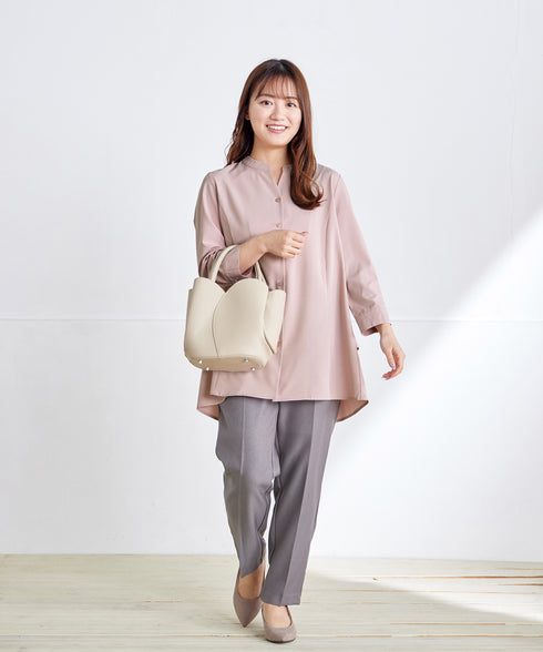 バックタックフレアシャツチュニック