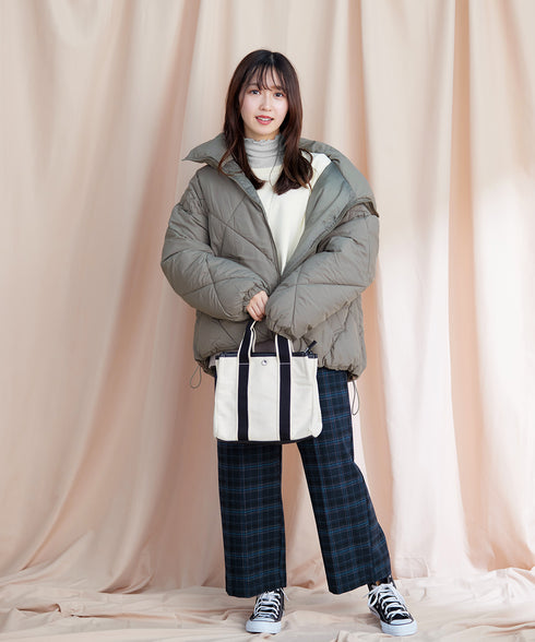 【安田美沙子さん着用】起毛チェック柄ワイドパンツ