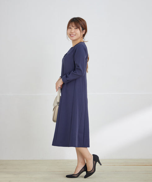 【安田美沙子さん着用】フレアAラインリボンワンピース