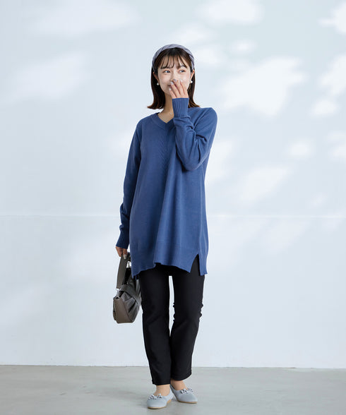 【安田美沙子さん着用 / 選べる2type】もちニットチュニック