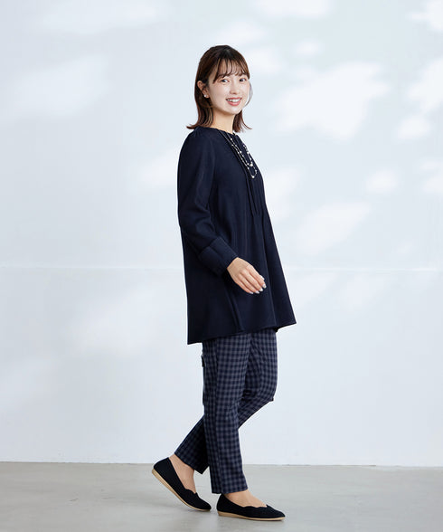 【安田美沙子さん着用】T/R両面起毛ストレッチパンツ