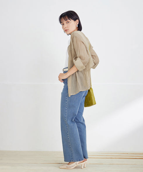 楊柳バックフリルブルゾン