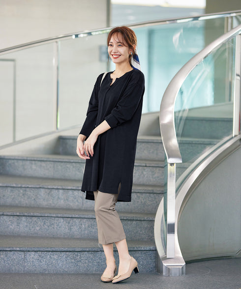 【アウトレット】キーネックニットチュニック