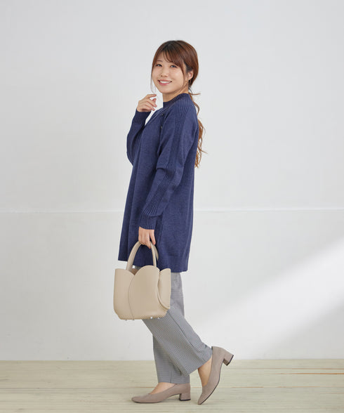 【安田美沙子さん着用 / 選べる2type】ボタンニットチュニック