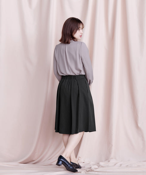 【スマート裏起毛】 ジョーゼットフリルブラウス