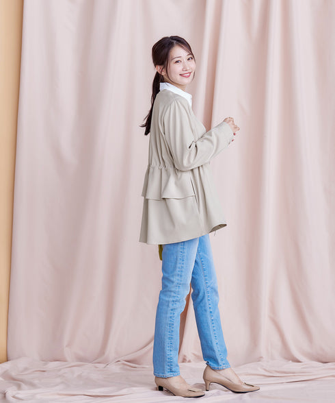 バックドロストフリルブルゾン