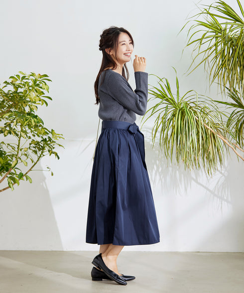 【アウトレット】タフタスカートドッキングワンピース