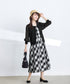 【アウトレット / 袖が選べる】大柄ギンガムチェックワンピース