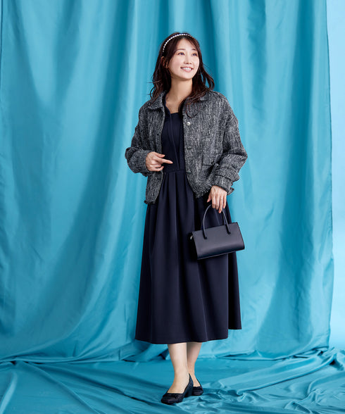 【ダブルクロス】 ナローVネックワンピース