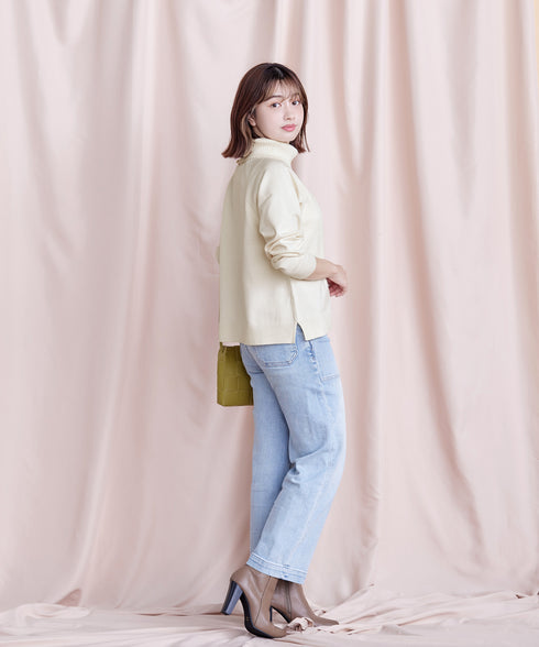 【安田美沙子さん着用 / 選べる2type】ラグランニットトップス