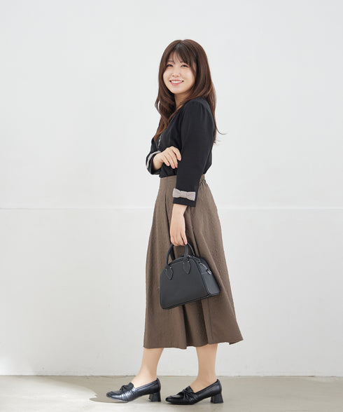 ふくれジャガードタックフレアスカート