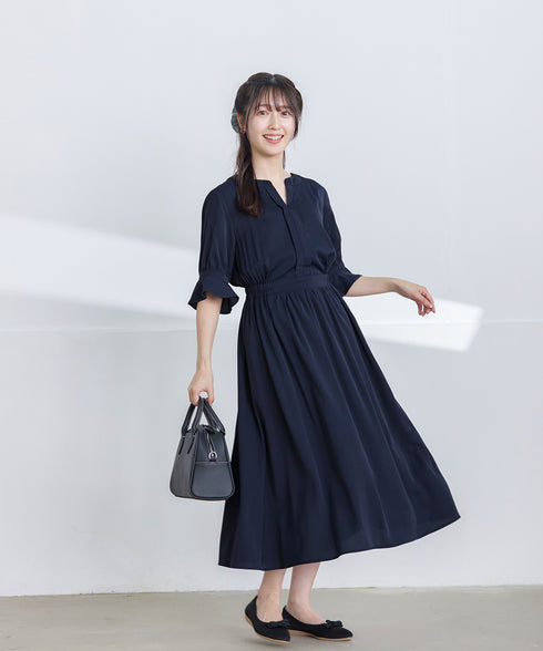 キャンディースリーブ花柄ワンピース