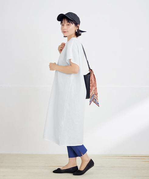 リネンミックススキッパーシャツワンピース