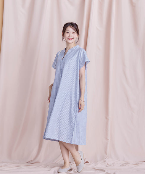 リネンミックススキッパーシャツワンピース