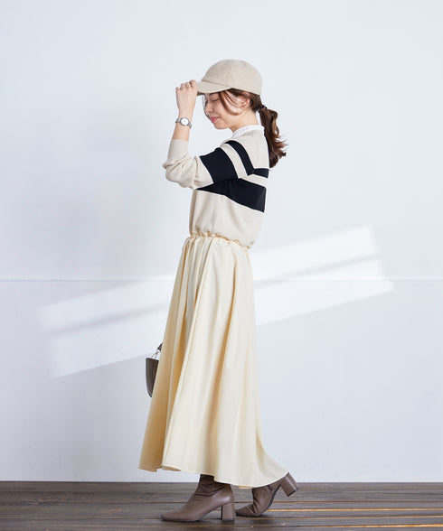 マルチボーダーニットコンビワンピース