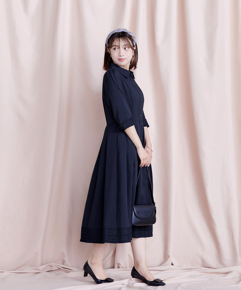 レースコンビシャツワンピース